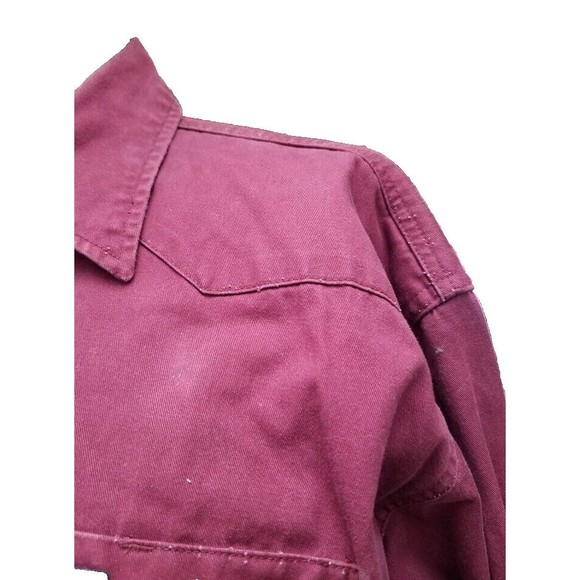 Vintage Wrangler Pearl Snap Button Cowboy Red Western Shirt Size 2X Long Sleeve - Picture 8 of 11